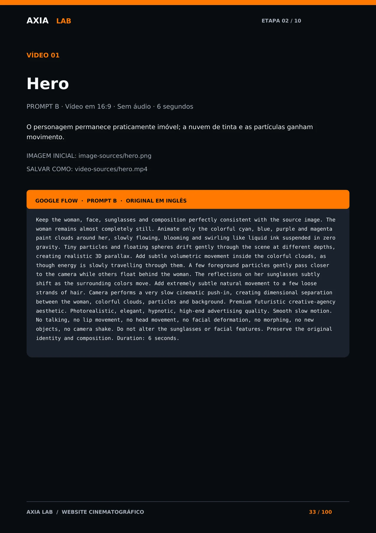 Video prompt: Hero