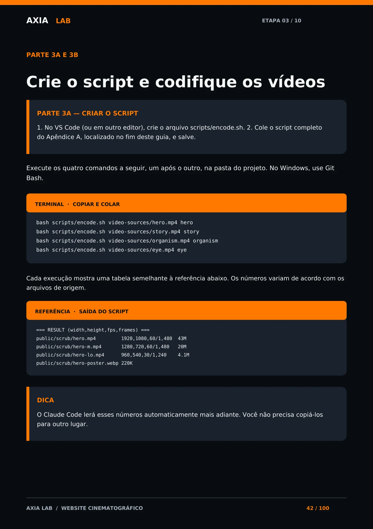 Video script and encoding