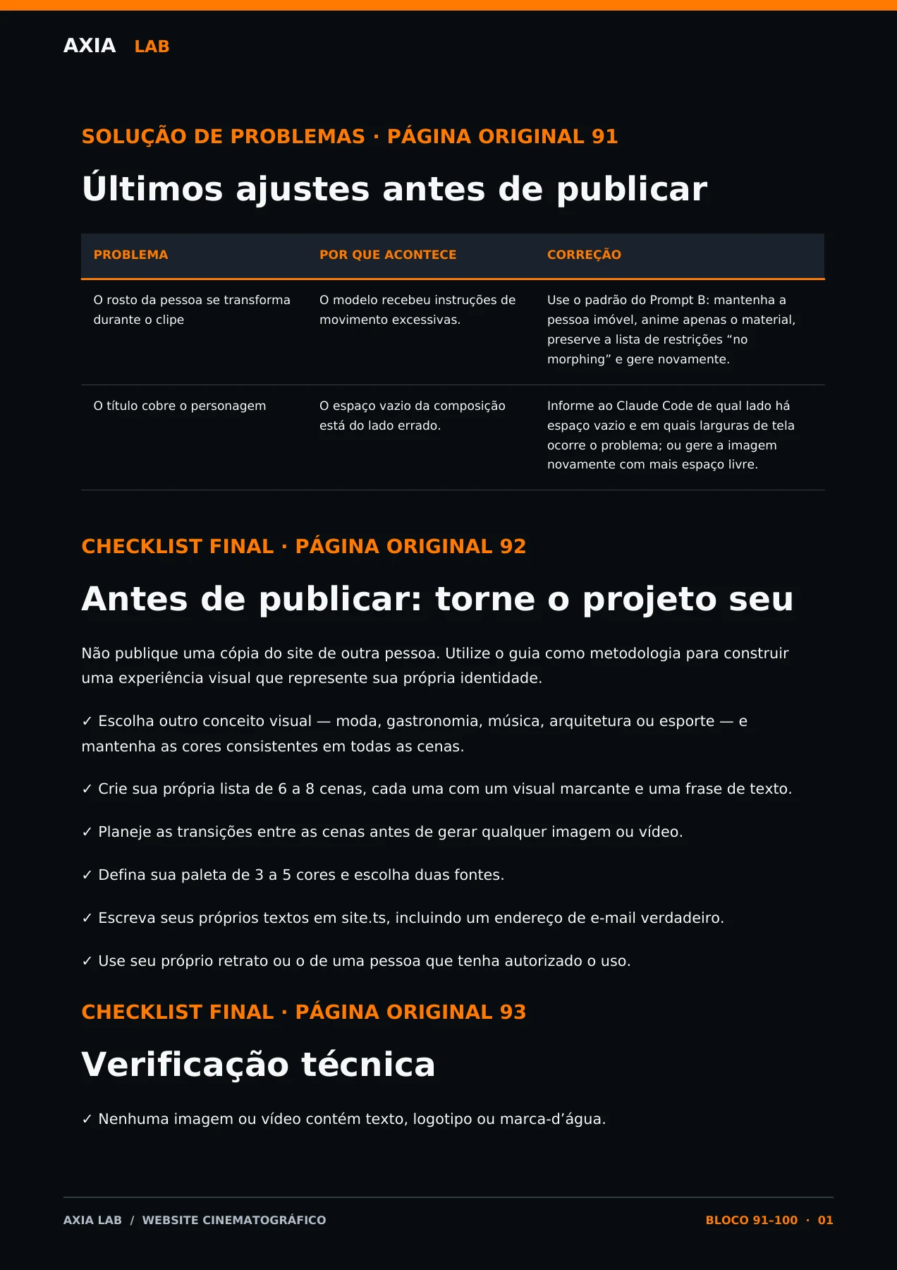 Troubleshooting and checklist