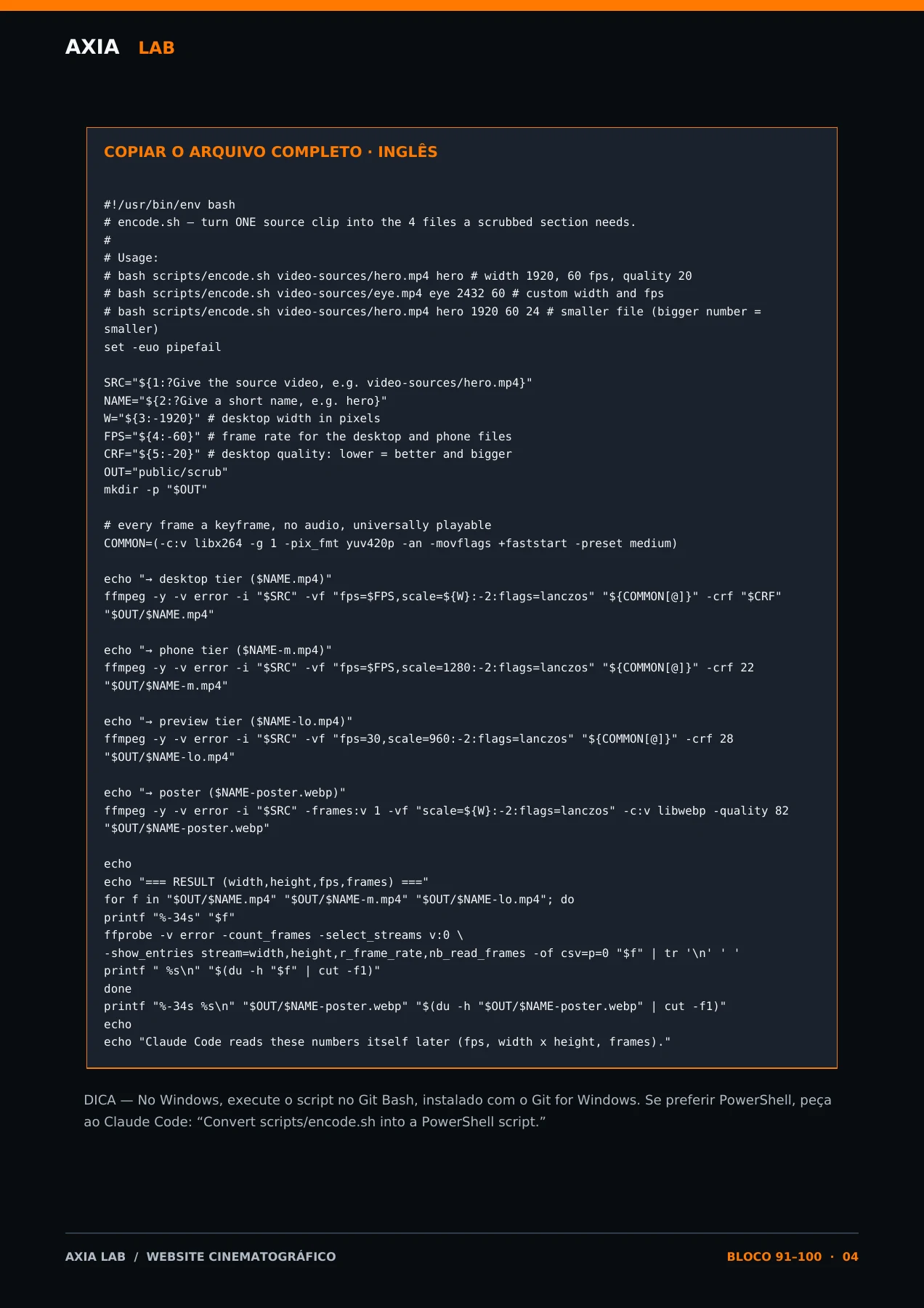 Full encoding script